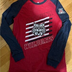 Arizona Wildcats Kids Long Sleeve Shirt - Red and Blue. Bear Down!